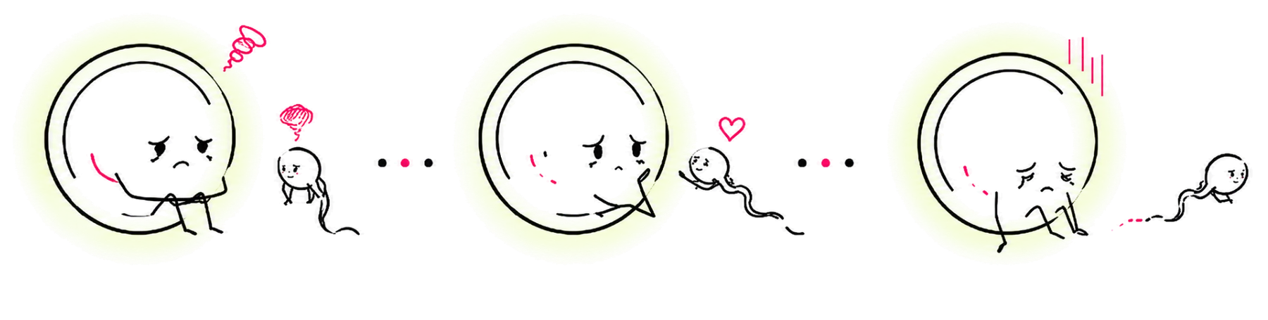 Ilustración sobre la frustración en el proceso de fertilidad