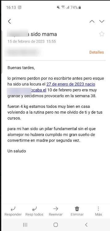Nacimiento compartido por email