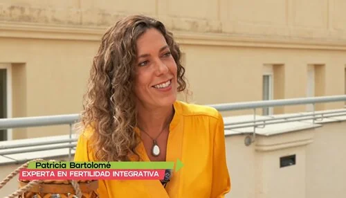 Patricia Bartolomé en una intervención reciente de Telemadrid sobre estrés y fertilidad