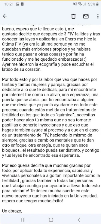 Embarazo conseguido tras tratamientos FIV