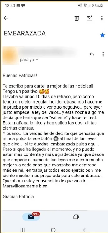 Positivo compartido por email