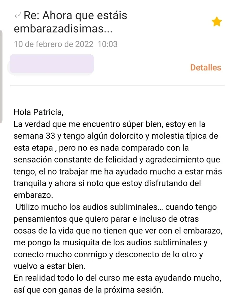 Embarazo compartido por email