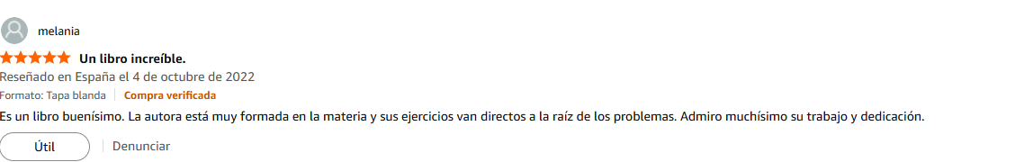Pantallazo real individual de una reseña de Amazon sobre Las Leyes de la Fertilidad®