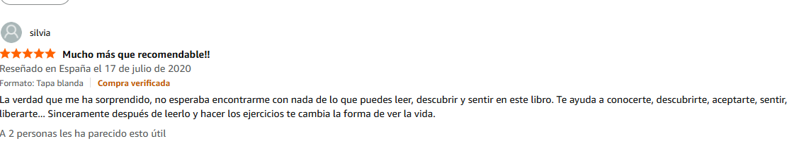 Pantallazo real individual de una reseña de Amazon sobre Las Leyes de la Fertilidad®