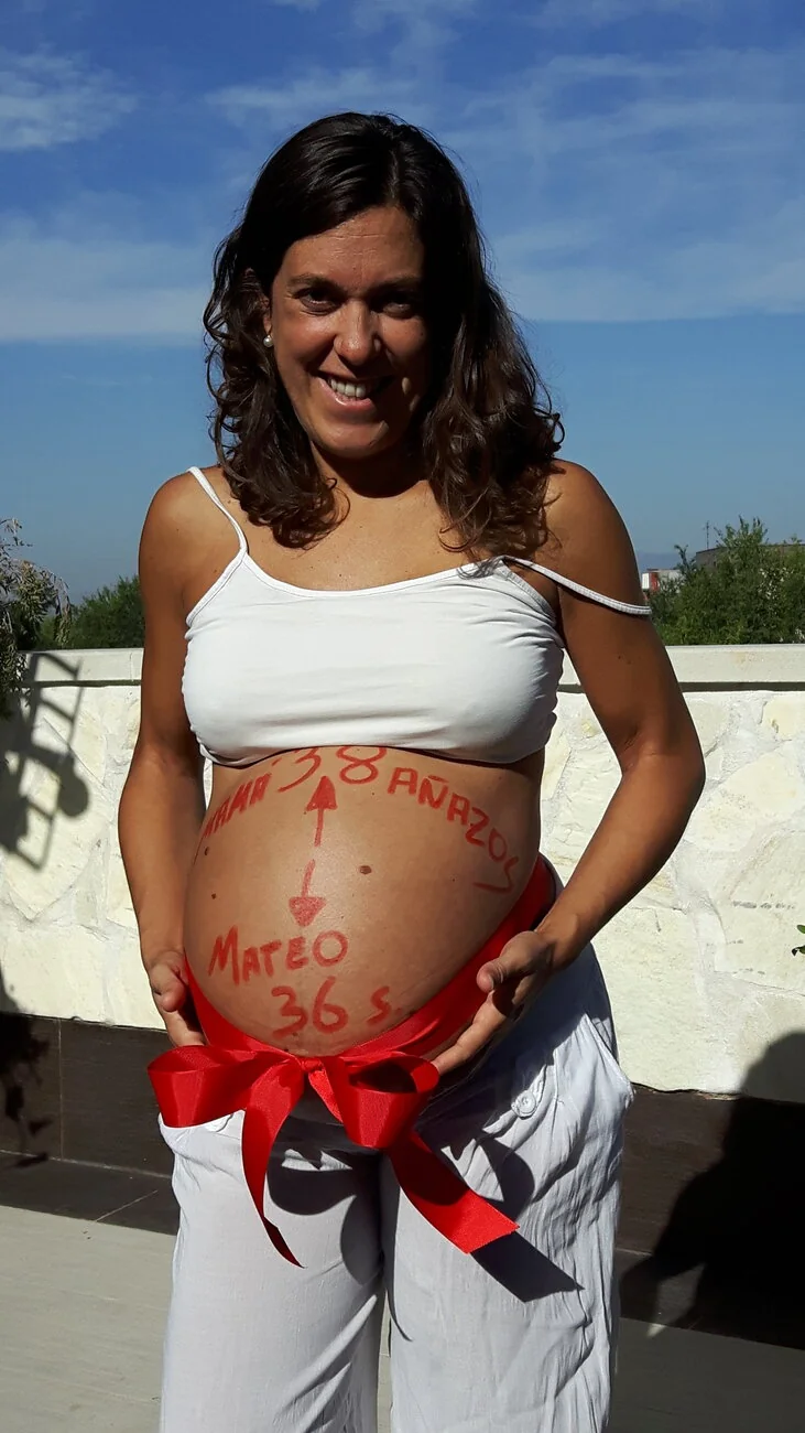 Patricia embarazada de Mateo en 2016