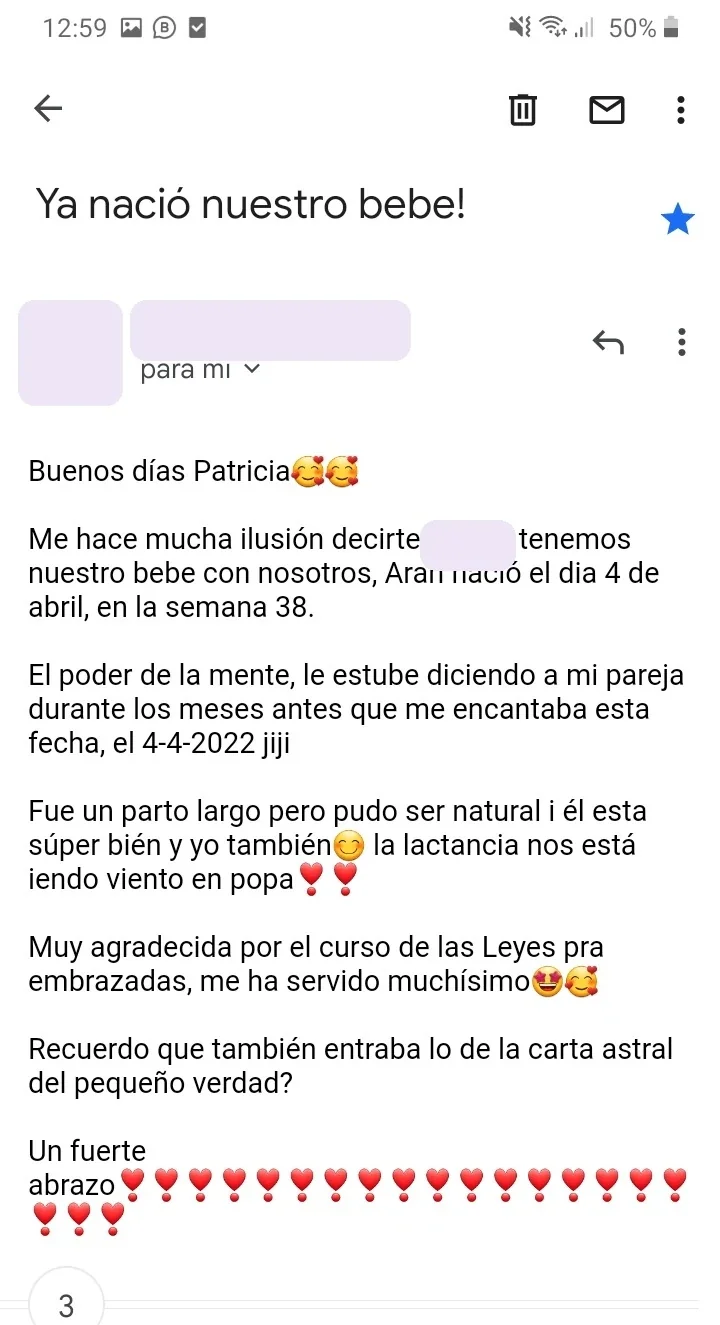 Nacimiento compartido por email