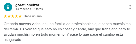 Reseña pública de Google de Goreti Ancizar